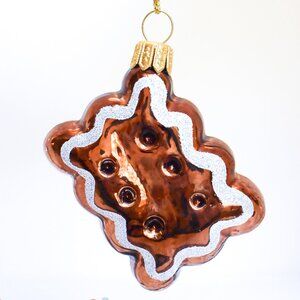 🍫 Chocolate Brownie/Tart/Cookie/Chocolate Bar Glass Dessert Christmas Ornament.